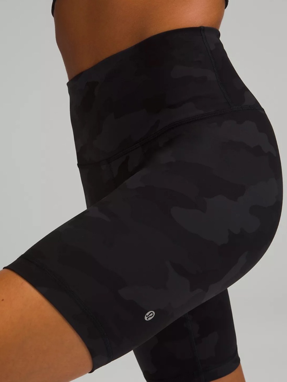 High-Rise Black Camo Bike Shorts - Picture 4 of 4